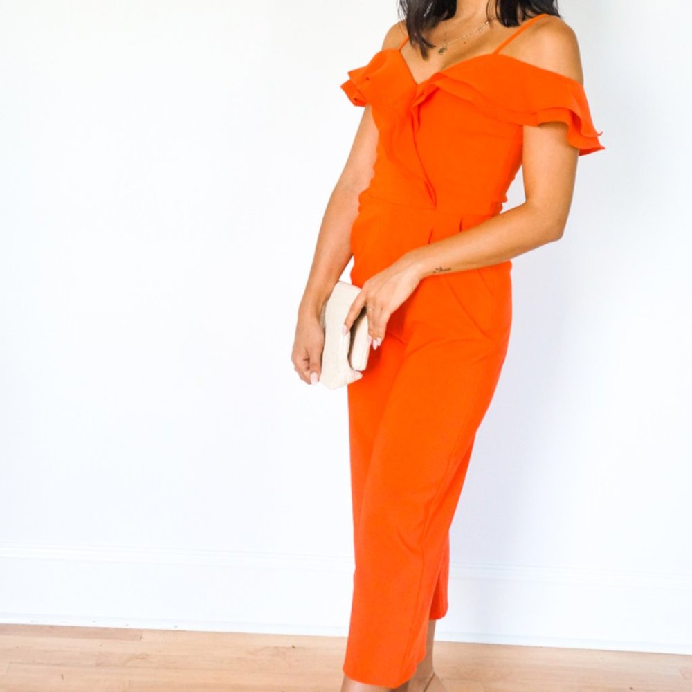 NWT Bright orange cami jumpsuit - Picture 1 of 4